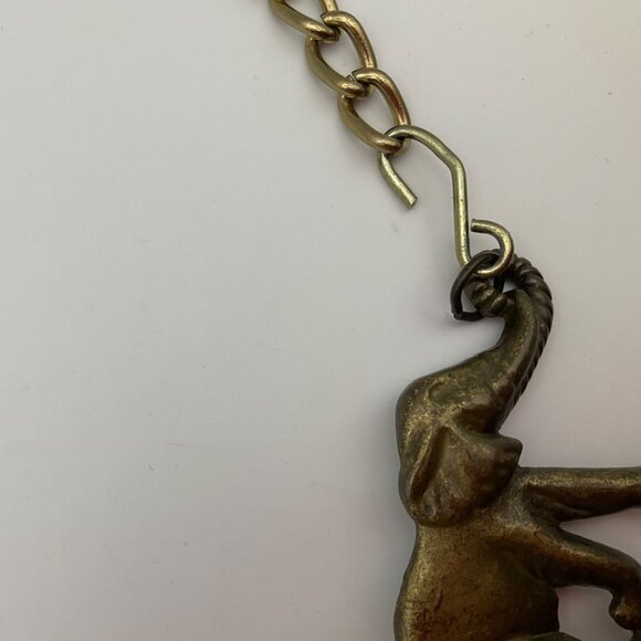 Vintage Medium-Large Adjustable Belt or Necklace Elephant Chain Link Brass Boho - Picture 3 of 11